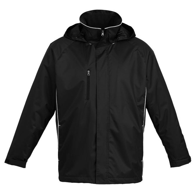 Mens black with white  front zip pockets warm polyester fill Biz Collection J236ML Unisex Core Jacket