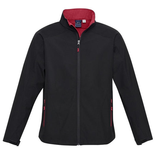 Kids Unisex black and Red breathable modern fit comfortable Biz Collection J307K Geneva Kids Softshell Jacket