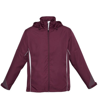 Maroon with white detail mens or womens unisex sporty performance lightweight upf sun protection Biz Collection J408M Razor Mens Jacket