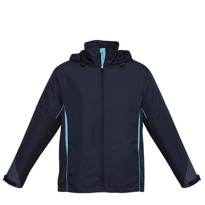 Navy blue with sky accents womens or mens unisex modern fit easy care comfortable professional sports Biz Collection J408M Razor Mens Jacket