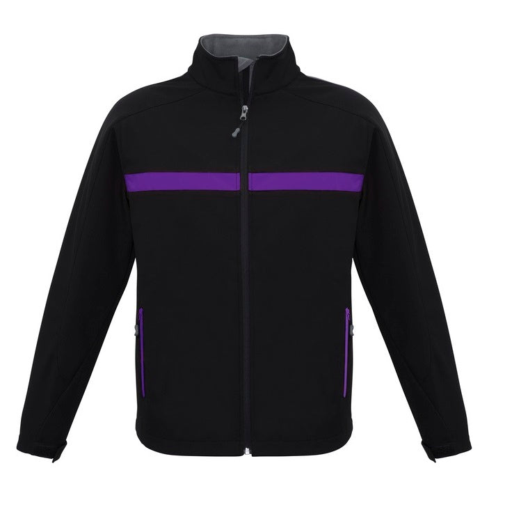 Biz Collection J510M Charger Unisex Softshell Jacket - Black/Purple - Alternative Front View