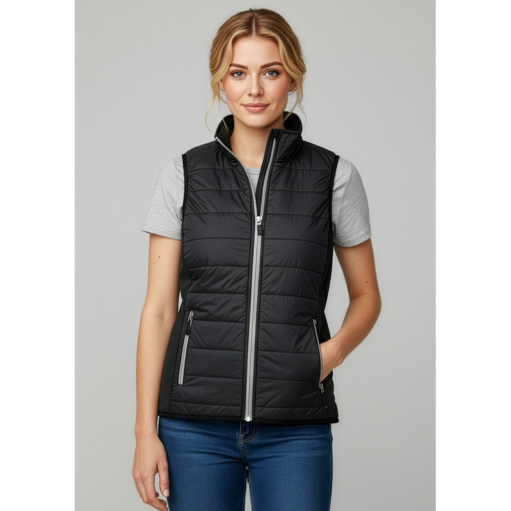 Biz Collection J616L Ladies Stealth Tech Vest - Black/Silver - Alternative Model View