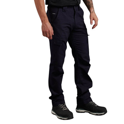 Person wearing black pants on a white background