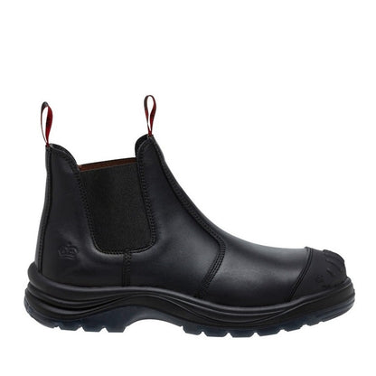 KingGee K25250 Tradie Gusset Elastic Sided Safety Boots - Men's safety slip on black work boots