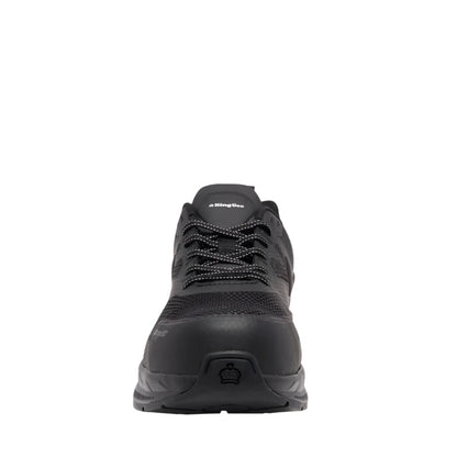 Black safety shoe on a white background