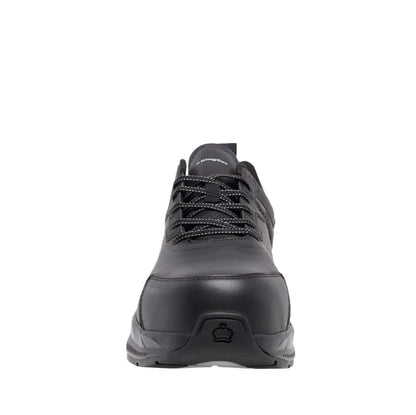 Black safety shoe on a white background