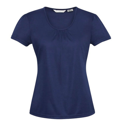 Womens Navy blue professional everyday Biz Collection K315LS Womens Chic Top