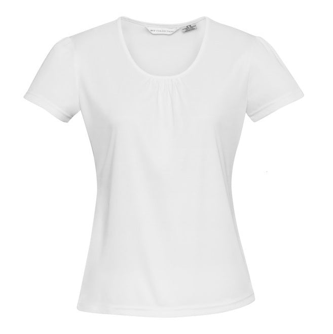 White Womens semi fitted no ironing Biz Collection K315LS Womens Chic Top