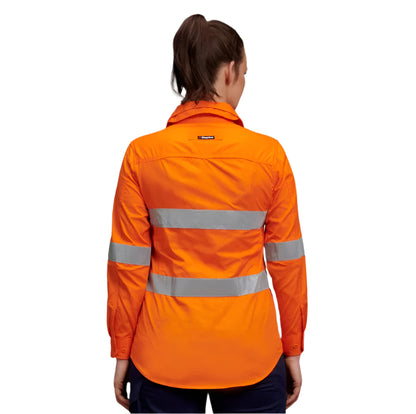 KingGee K44545 Workcool 2 Ladies HiVis Reflective Long Sleeve Shirt