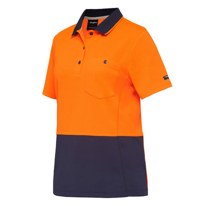 KingGee K44735 Workcool Hyperfreeze HiVis Spliced Polo Short Sleeve