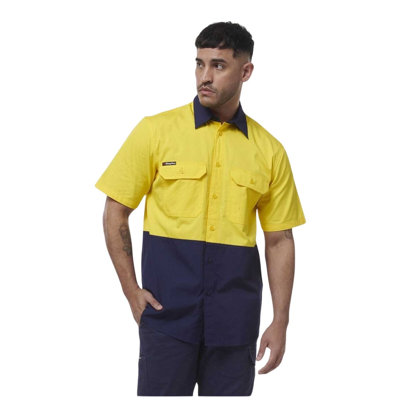 KingGee K54008 Workcool Vented Spliced Short Sleeve Shirt