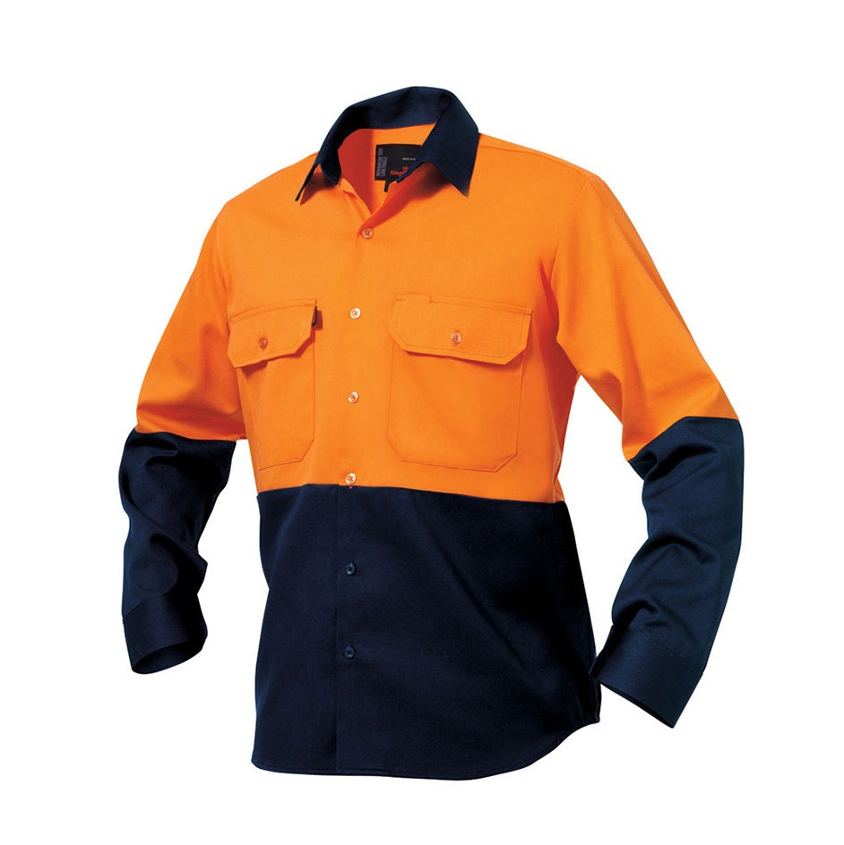 KingGee K54015 HiVis Drill Long Sleeve Shirt