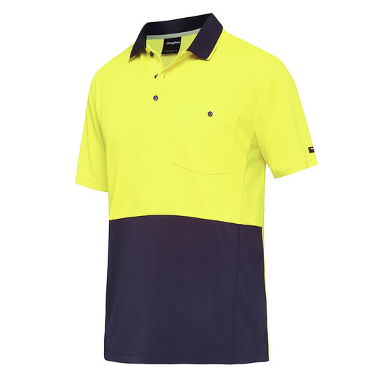 KingGee K54205 Workcool Hyperfreeze HiVis Spliced Polo Short Sleeve