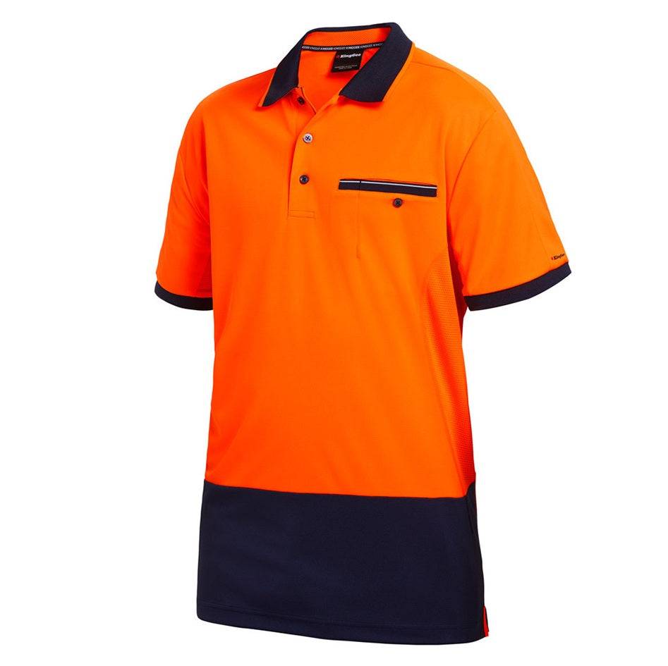 KingGee K54845 Workcool HiVis Spliced Polo Short Sleeve