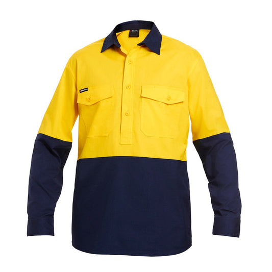 KingGee K54876 Workcool 2 HiVis Spliced Closed Front Long Sleeve Shirt