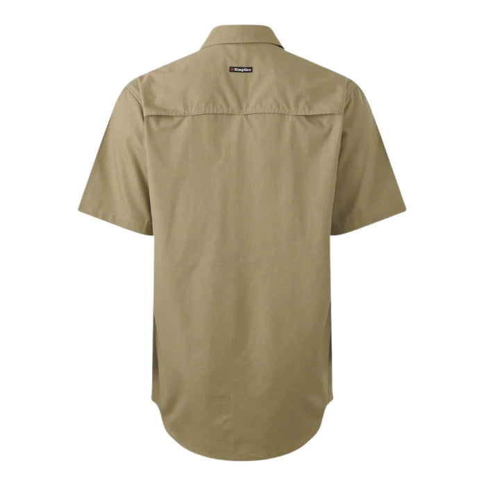 KingGee K14030 Mens Workcool Vented Shirt Short Sleeve rear view khaki