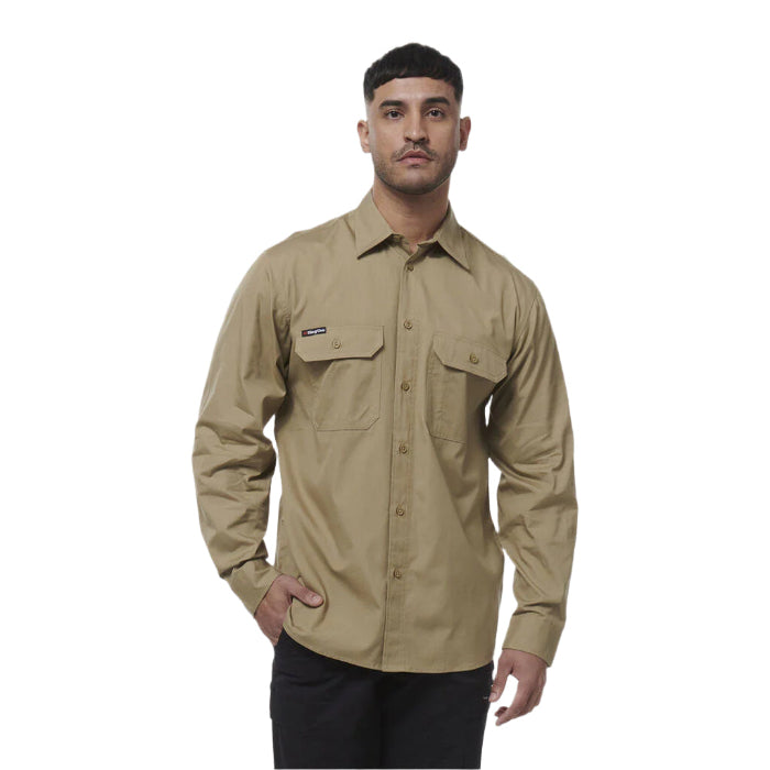 KingGee K14031 Mens Workcool Vented Shirt Long Sleeve - khaki- Additional Product View 