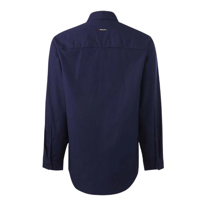 KingGee K14031 Mens Workcool Vented Shirt Long Sleeve navy blue rear view