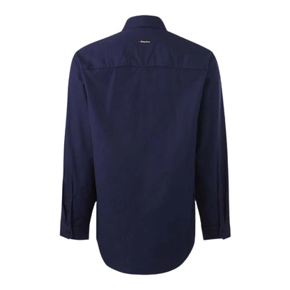 KingGee K14031 Mens Workcool Vented Shirt Long Sleeve navy blue rear view