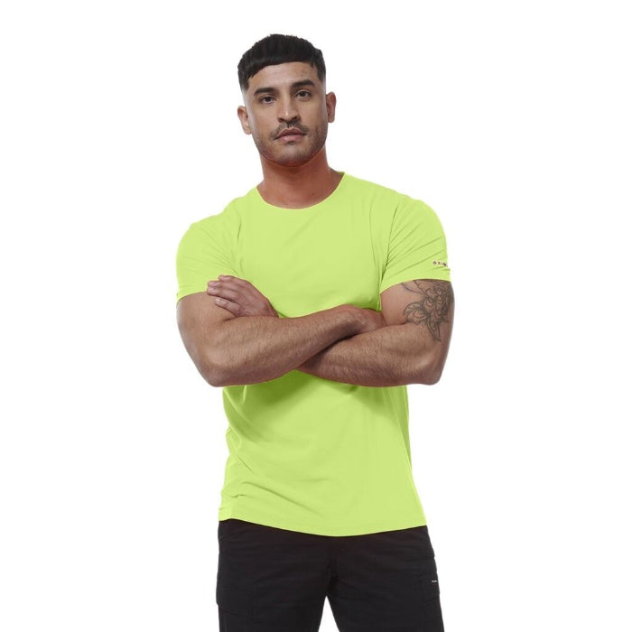 KingGee K54034 Workcool HiVis T Shirt Yellow - Lifestyle front view