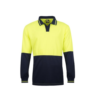Workcraft WSP206 HiVis Two Tone Food Industry Long Sleeve Micromesh Polo with no Pocket or Buttons