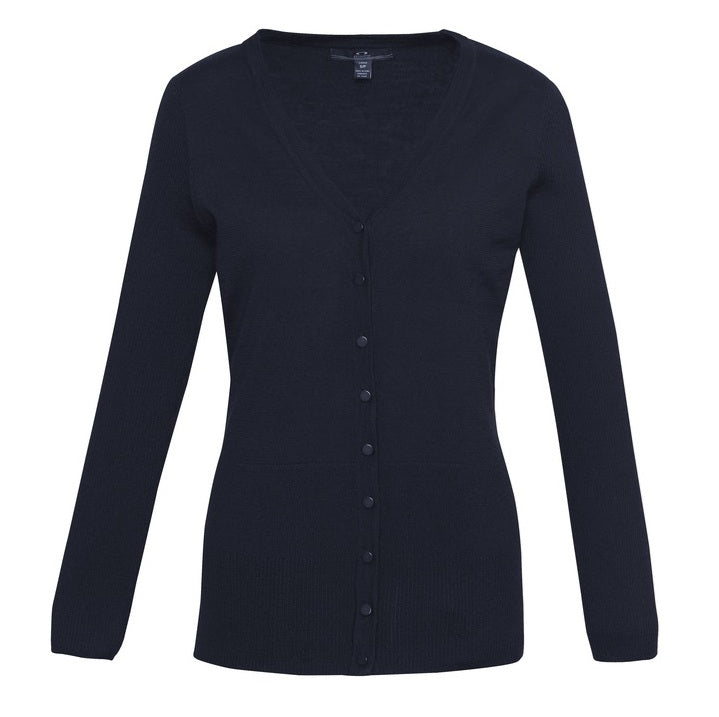 Womens Navy classic button down everyday cardigan Biz Collection LC417L Ladies Milano Knit Cardigan