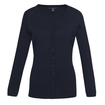 Womens Navy classic button down everyday cardigan Biz Collection LC417L Ladies Milano Knit Cardigan