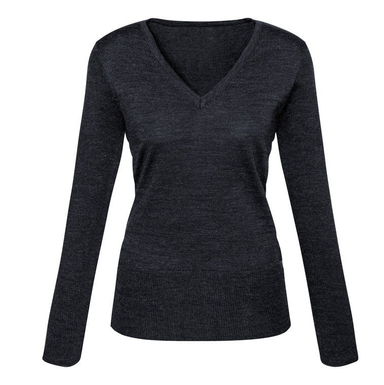 Womens Charcoal Warm, comfortable Semi-fitted shape, flattering fit , Pill-resistant Womens Biz Collection LP618L Ladies Milano Knit Pullover