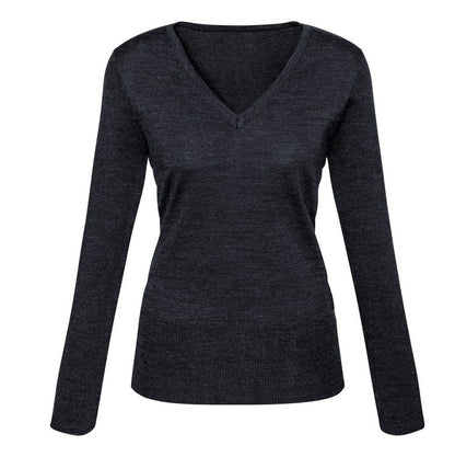 Womens Charcoal Warm, comfortable Semi-fitted shape, flattering fit , Pill-resistant Womens Biz Collection LP618L Ladies Milano Knit Pullover
