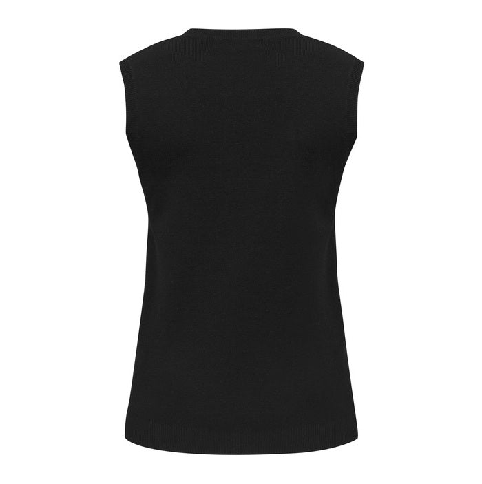Biz Collection LV3504 Ladies V-Neck Knit Vest - Black - Back View
