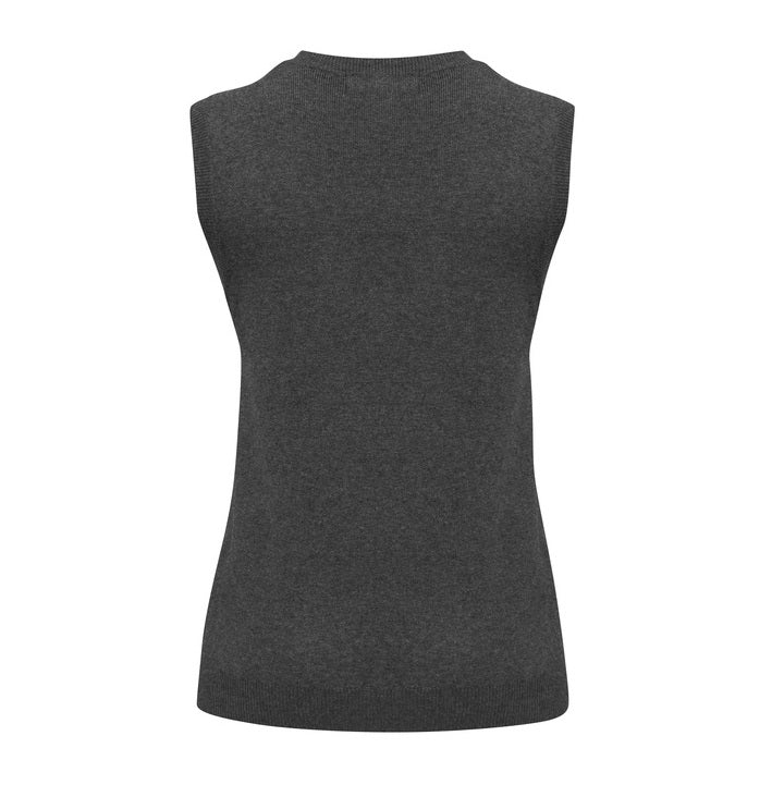 Biz Collection LV3504 Ladies V-Neck Knit Vest - Charcoal - Back View