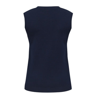 Biz Collection LV3504 Ladies V-Neck Knit Vest - Navy - Back View