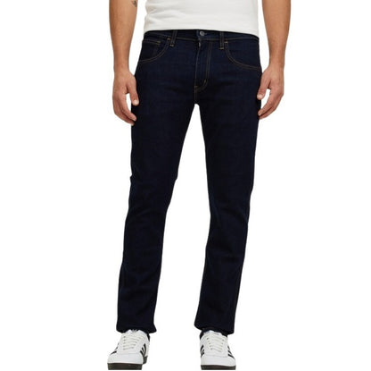 Mens Dark navy Indigo rinse Slim leg opening, fits over work boots, Cotton Elastane stretch denim, construction clothing, worksite apparel, indigo blue  jeans, everyday workwear, stretch denim, rugged work clothing