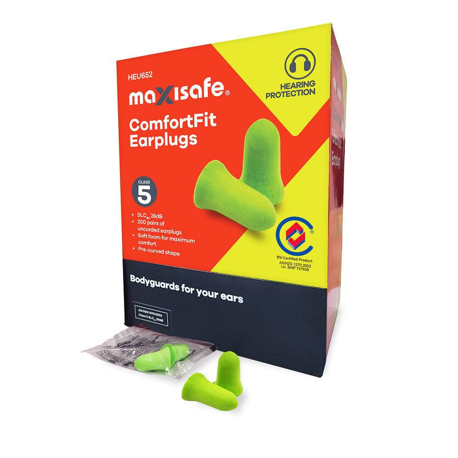Maxisafe Heu652 Comfortfit Bell Shaped Earplugs Uncorded - Class 5