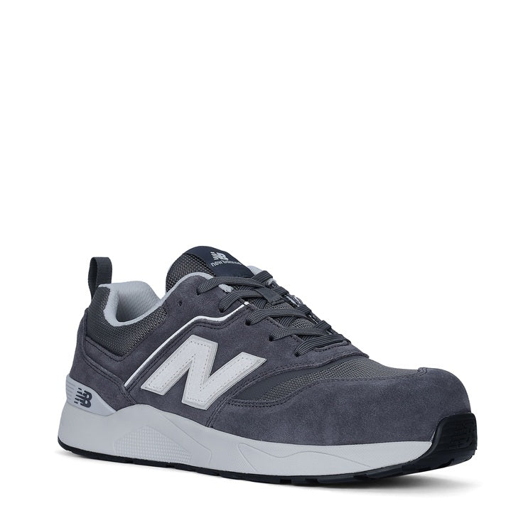 Gray New Balance sneaker on a white background