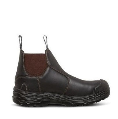 Claret Brown Leather Mack MK0CRUISE Zero II Slip-On Non Safety Boots with scuff cap