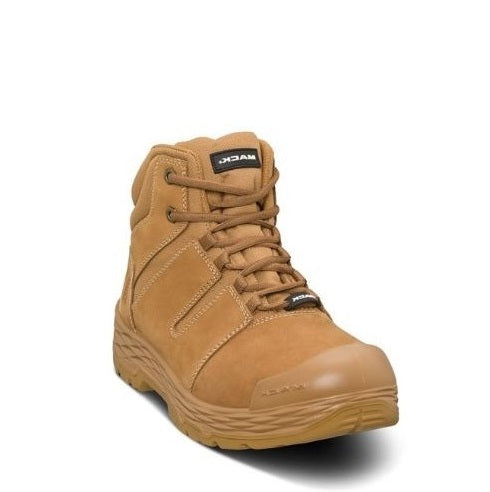Honey brown coloured slip resistant Mack MK0SHIFTZ Shift Zip-Up Safety Work Boots