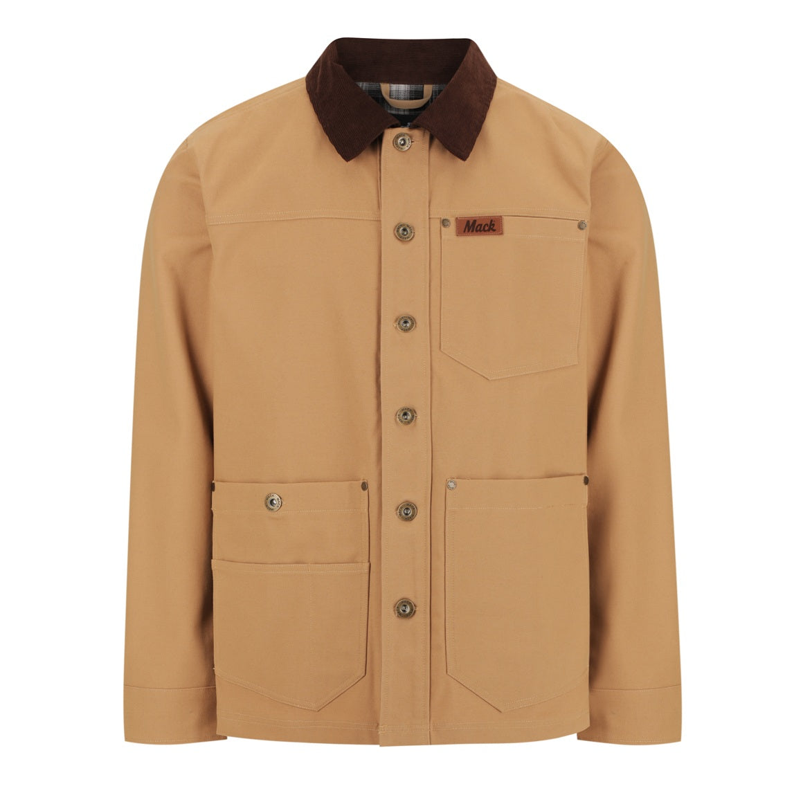 Tan brown Mack MKJW26008 Cotton Canvas Chore Coat with Water Resistant Treatment
