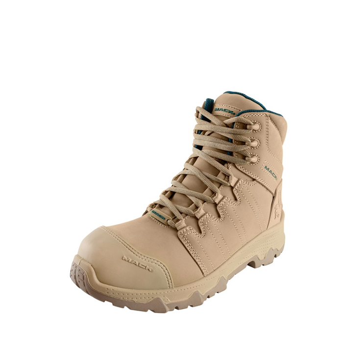 Mack MKOCTAL2Z Ladies Octane Zip 2.0 Safety Boots, sand beige coloured, slip and heat resistant sole, airport friendly compostie toe, Mack MKOCTAL2Z Ladies Octane Zip 2.0 Safety Boots, front angle view