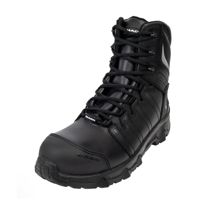Mens black, zip up, penetration resistant, heavy duty sole, tradies, Mack MKTERRP2Z Terrapro Zip 2.0 Safety Boots front angle view