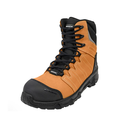 Mens honey tan coloured mining and industry, composite toe, Mack MKTERRP2Z Terrapro Zip 2.0 Safety Boots front angle view