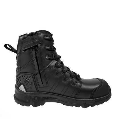 Mens black leather, rugged sole, anti static slip resistant , zip sided Mack MKTERRP2Z Terrapro Zip 2.0 Safety Boots side view