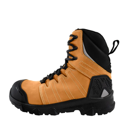 Mens honey tan coloured airport scanner friendly, penetration resistant, Mack MKTERRP2Z Terrapro Zip 2.0 Safety Boots side view