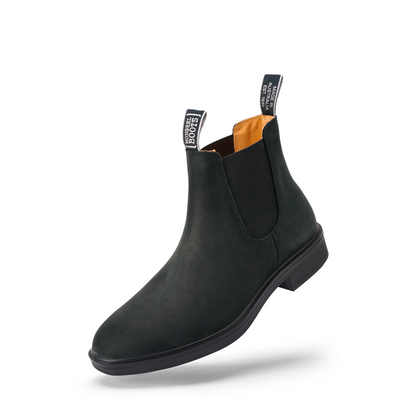 Mens or womens unisex pull on, everyday Mongrel 805022 Black Nubuck Non-Safety Riding Boots left front angle view