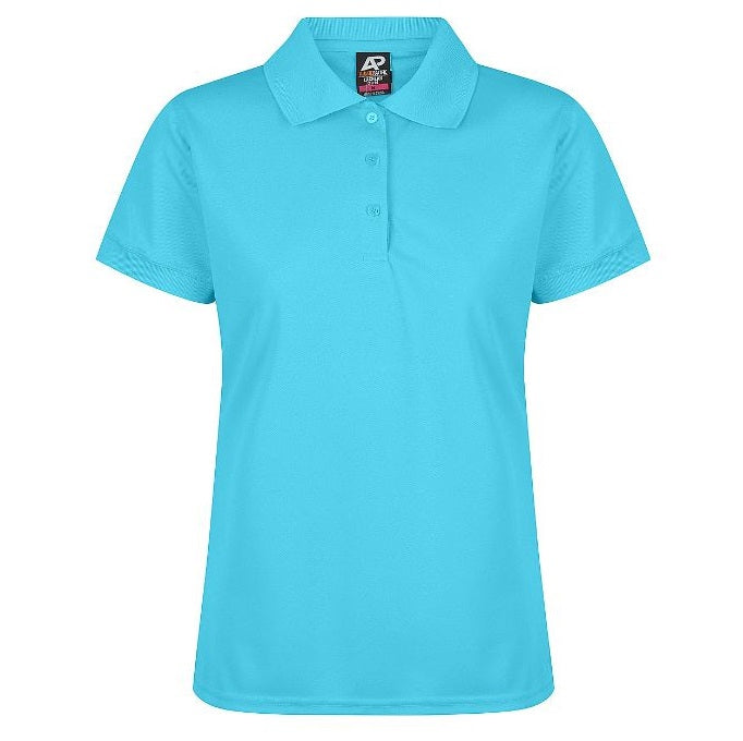 Aussie Pacific N2314 Lachlan Ladies Polo - Colour Cyan - Front view