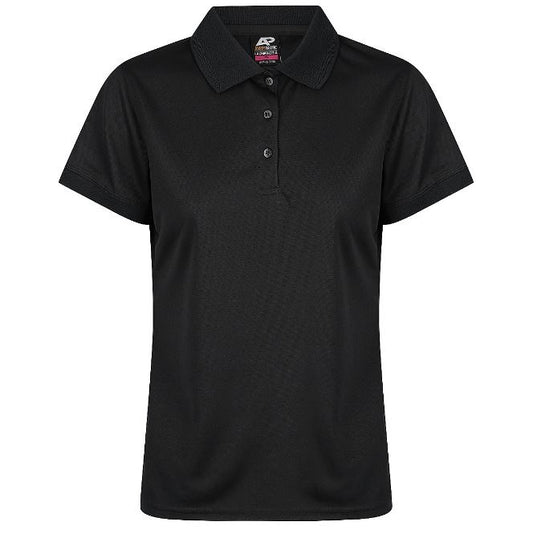 Aussie Pacific N2314 Lachlan Ladies Polo - Colour Black - Front view