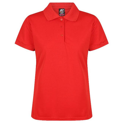 Aussie Pacific N2314 Lachlan Ladies Polo - Colour Red - Front view