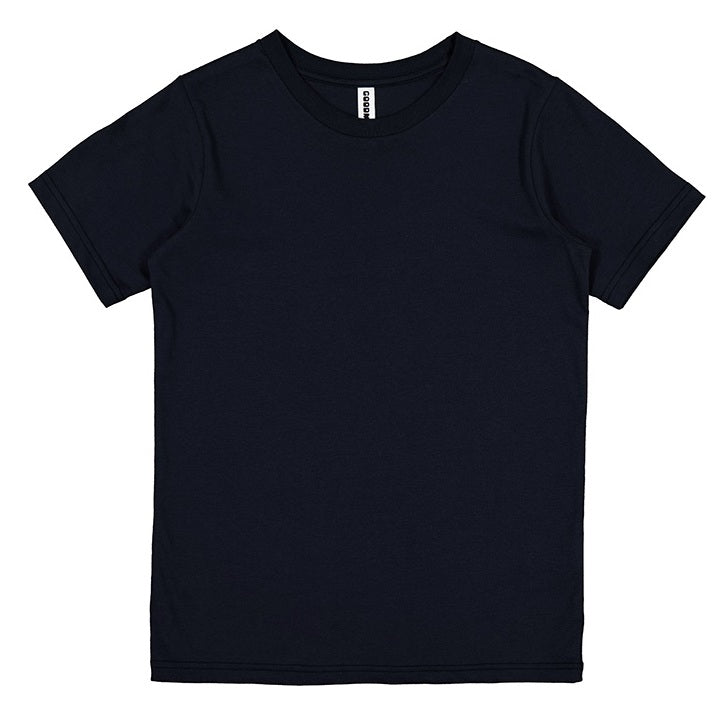 Black t-shirt on a white background