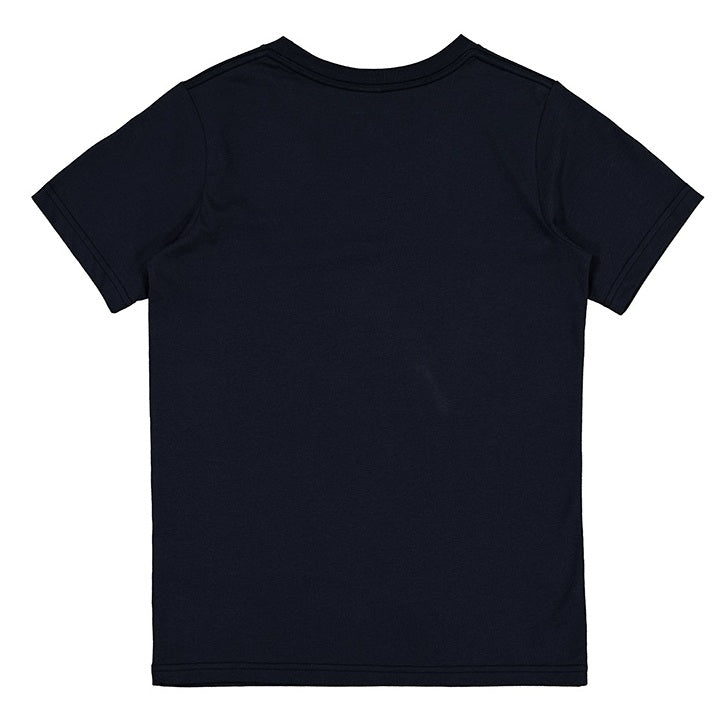 Black t-shirt on a white background