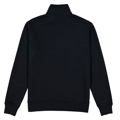 Black quarter-zip sweatshirt on a white background
